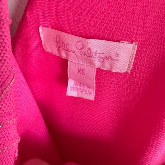Lilly Pulitzer metallic print Pink Shift Dress Sleeveless size XS - Picture 8 of 9